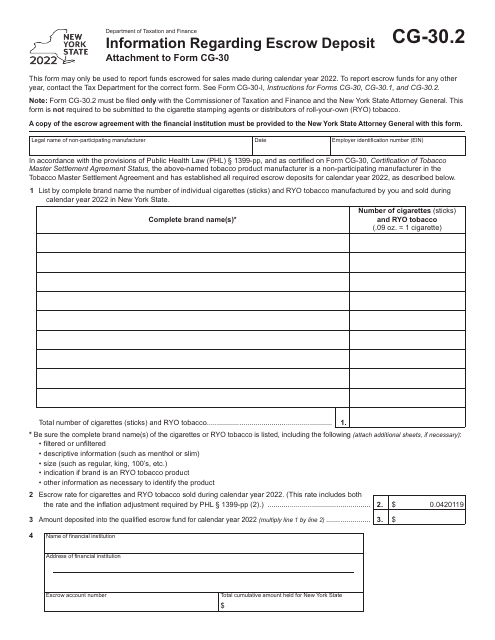 Form CG-30.2 2022 Printable Pdf
