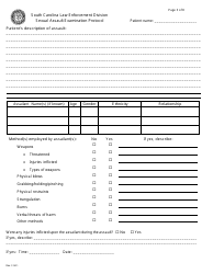 Sexual Assault Examination Protocol - Box Style - South Carolina, Page 3