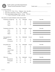 Sexual Assault Examination Protocol - Box Style - South Carolina, Page 4