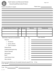 Sexual Assault Examination Protocol - Envelope Style - South Carolina, Page 3