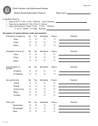Sexual Assault Examination Protocol - Envelope Style - South Carolina, Page 4
