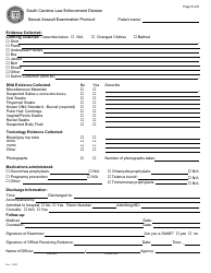 Sexual Assault Examination Protocol - Envelope Style - South Carolina, Page 8