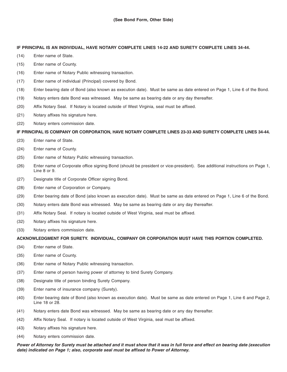 Form WV / CEM-B Preneed Cemetery Company Bond - West Virginia, Page 4