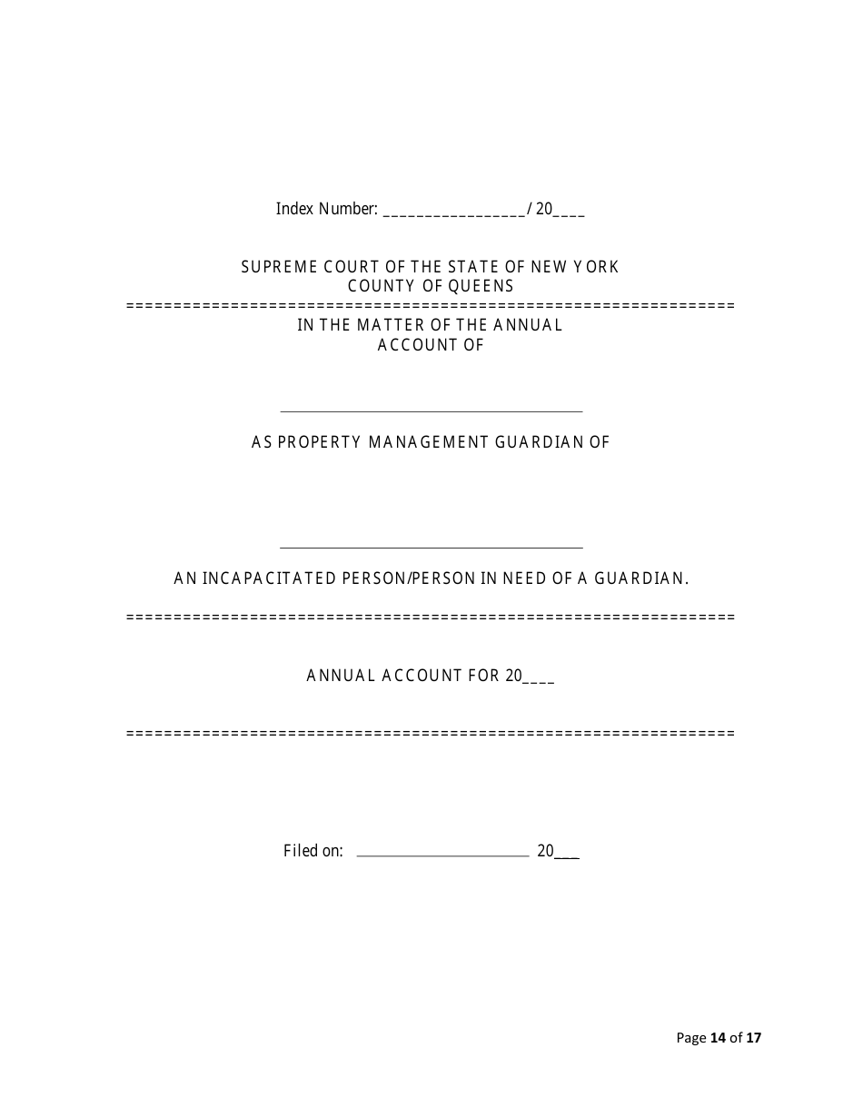 Annual Account - Queens County, New York, Page 14