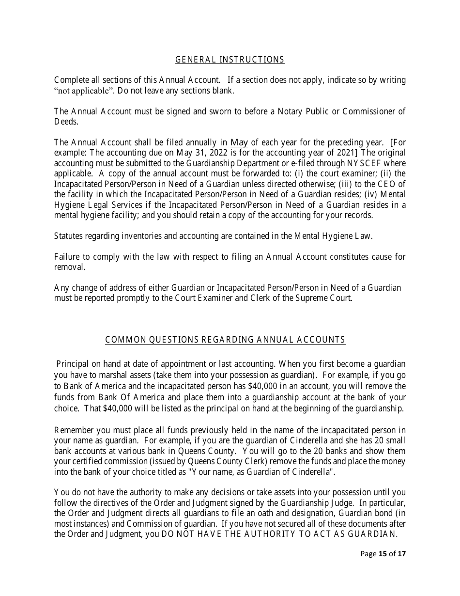 Annual Account - Queens County, New York, Page 15