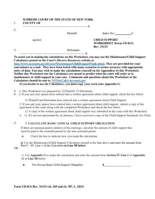 Form UD-8(3)  Printable Pdf