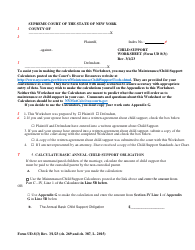 Form UD-8(3) Child Support Worksheet - New York