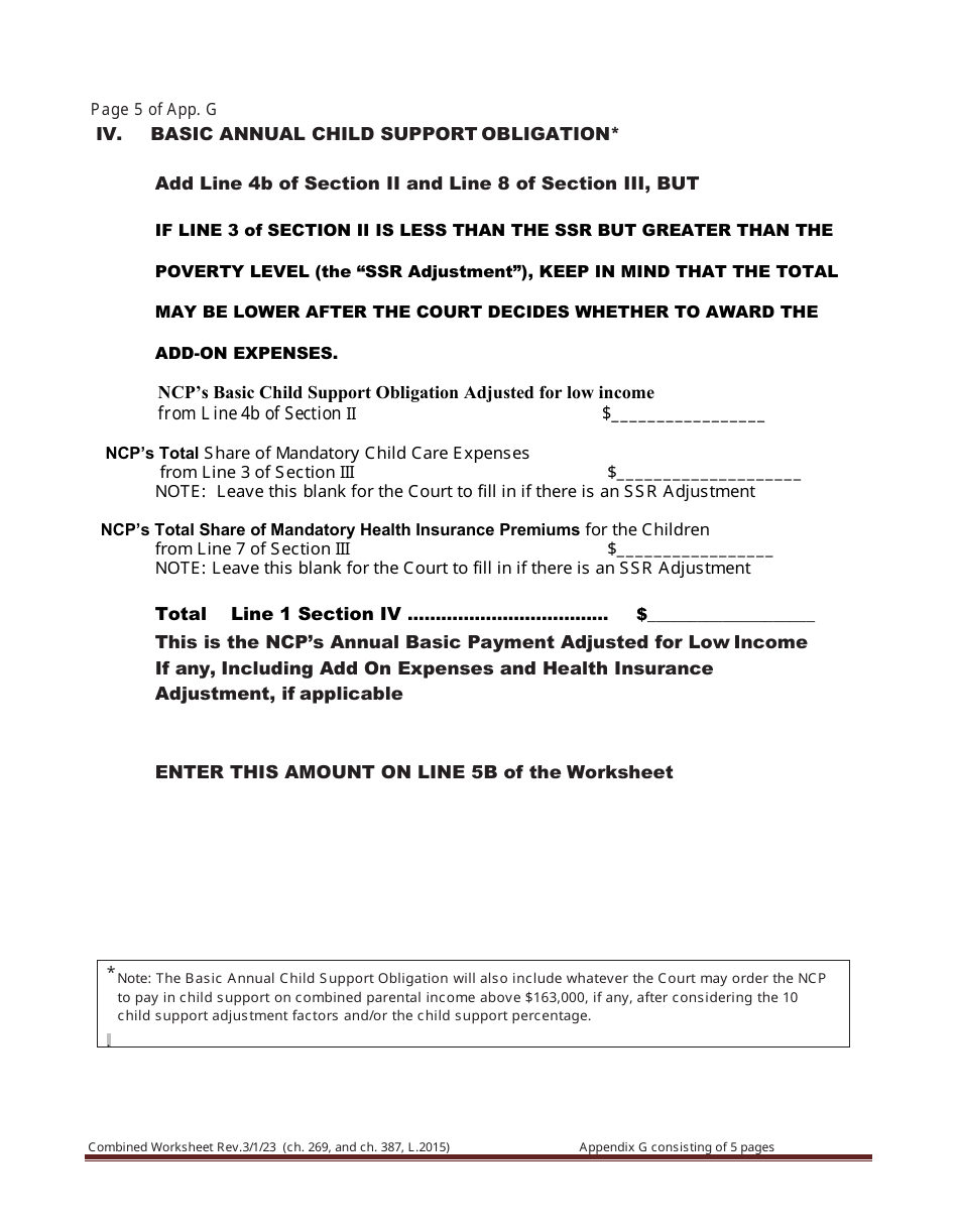 Combined Worksheet for-Postdivorce Maintenance Guidelines and, if Applicable, Child Support Standards Act (For Contested Cases) - New York, Page 20