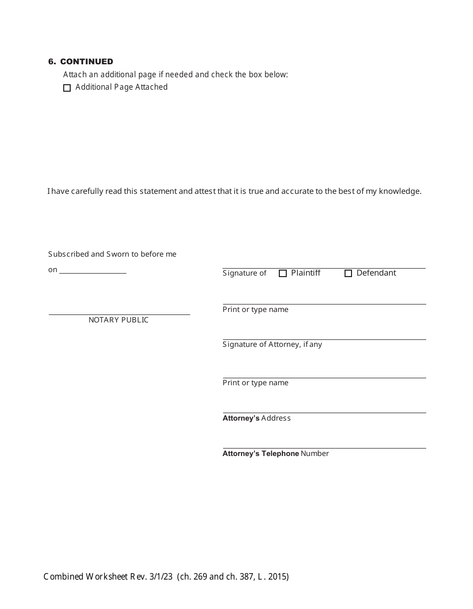 Combined Worksheet for-Postdivorce Maintenance Guidelines and, if Applicable, Child Support Standards Act (For Contested Cases) - New York, Page 5