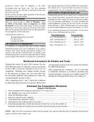 Form MI-1041ES Michigan Estimated Income Tax for Fiduciary and Composite Filers - Michigan, Page 2