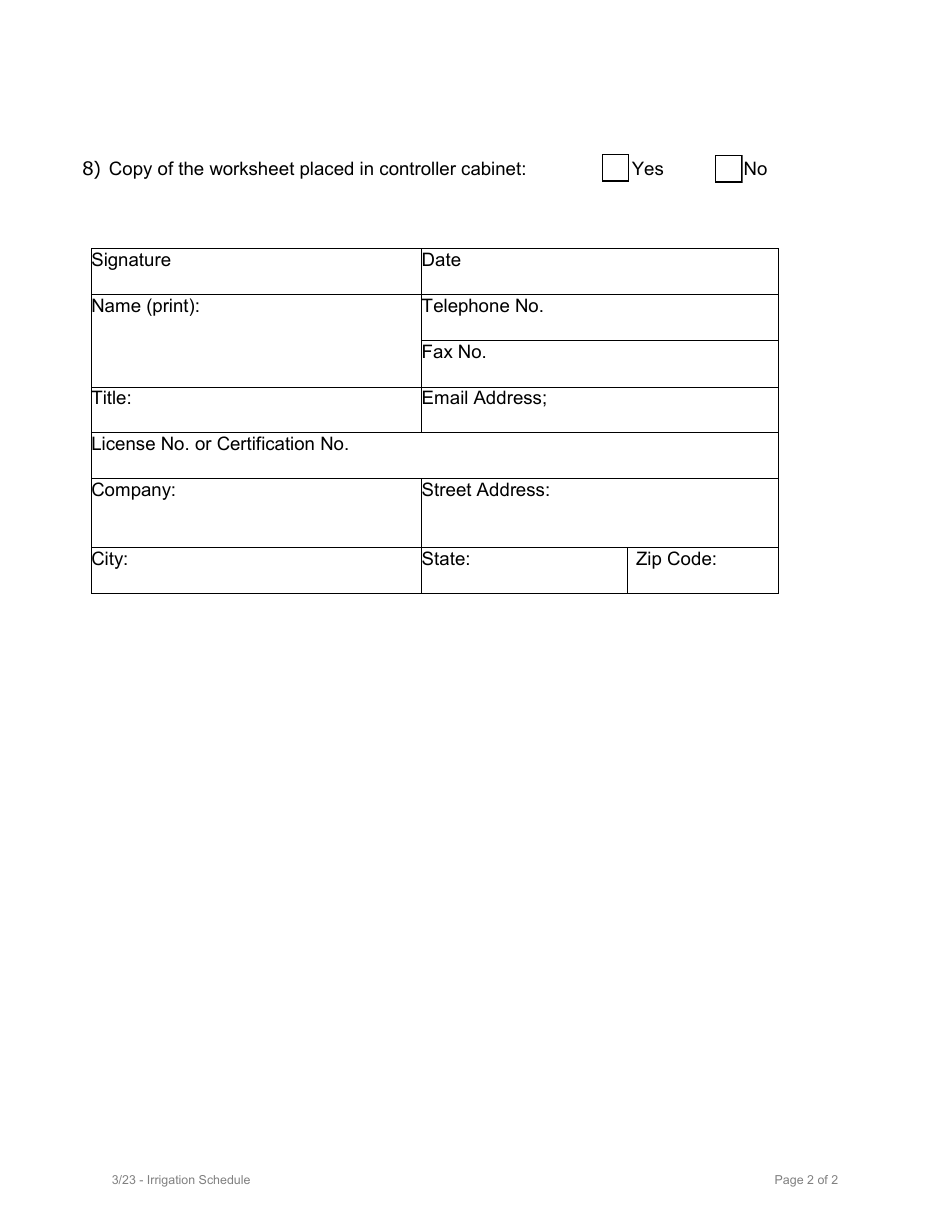 Appendix D Certificate of Completion - Prescriptive Path - Model Water Efficient Landscape Ordinance (Mwelo) - Inyo County, California, Page 5