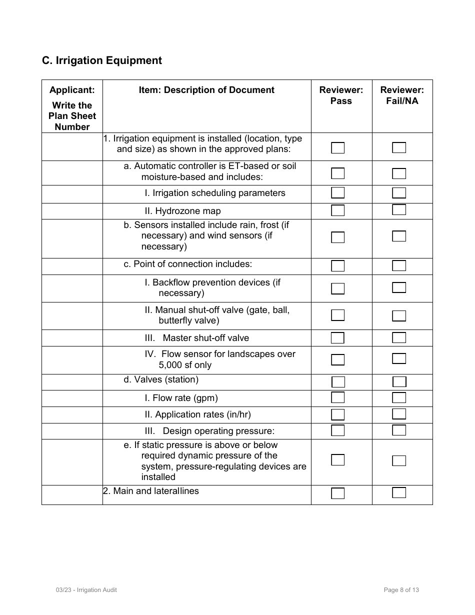 Model Water Efficient Landscape Ordinance (Mwelo) Performance Compliance Form for Projects With Greater Than 2,500 Sq Ft of Total Landscape Area - Inyo County, California, Page 22