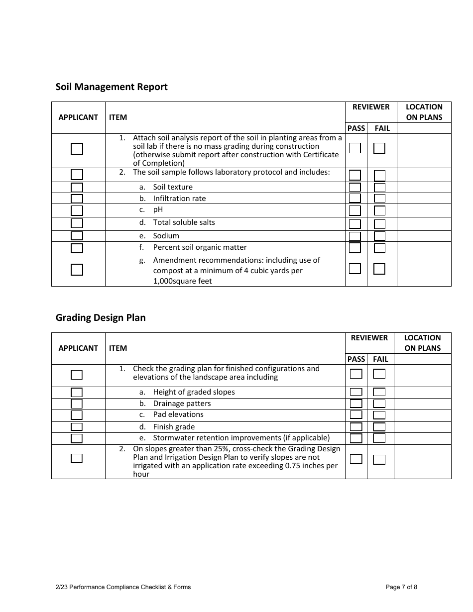 Model Water Efficient Landscape Ordinance (Mwelo) Performance Compliance Form for Projects With Greater Than 2,500 Sq Ft of Total Landscape Area - Inyo County, California, Page 7
