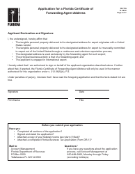 Form DR-1FA Application for a Florida Certificate of Forwarding Agent Address - Florida, Page 6