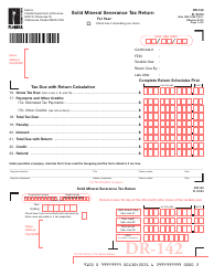 Form DR-142 Solid Mineral Severance Tax Return - Florida