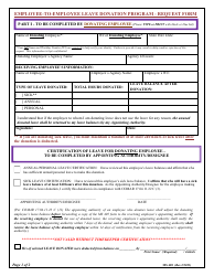 Employee-To-Employee Leave Donation Program - Request Form - Maryland