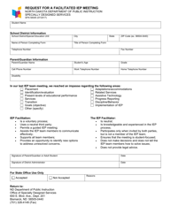 Document preview: Form SFN58305 Request for a Facilitated Iep Meeting - North Dakota