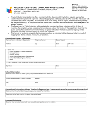 Document preview: Form SFN61397 Request for Systemic Complaint Investigation - North Dakota