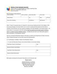 Document preview: Form SFN61014 Resolution Session Waiver - North Dakota