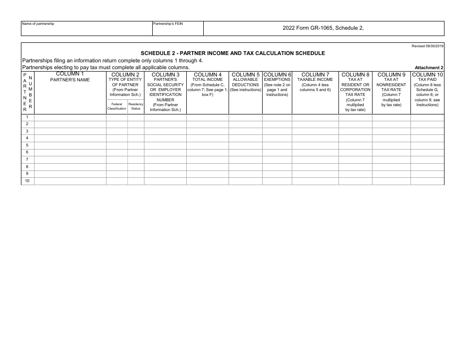 Form GR-1065 Partnership Income Tax Return - City of Grand Rapids, Michigan, Page 11