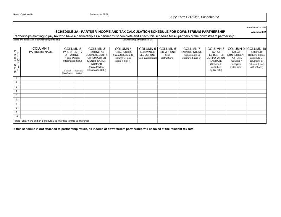 Form GR-1065 Partnership Income Tax Return - City of Grand Rapids, Michigan, Page 12