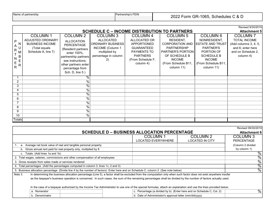 Form GR-1065 Partnership Income Tax Return - City of Grand Rapids, Michigan, Page 14