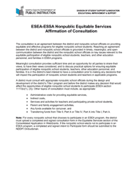 Affirmation of Consultation With Nonpublic School Officials for Titles Ia, Iia, Iiia, Iva, and Ivb - North Dakota