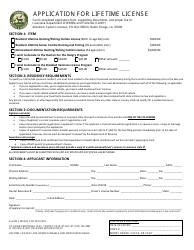 Document preview: Application for Lifetime License - Louisiana