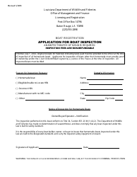 Document preview: Application for Boat Inspection - Louisiana