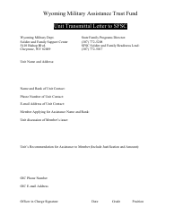 Document preview: Unit Transmittal Letter to Sfsc - Wyoming Military Assistance Trust Fund - Wyoming