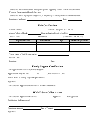 Application for Dependent Care Assistance - Wyoming Military Assistance Trust Fund - Wyoming, Page 2