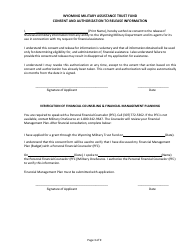 Wyoming Military Assistance Trust Fund Grant Application - Wyoming, Page 3