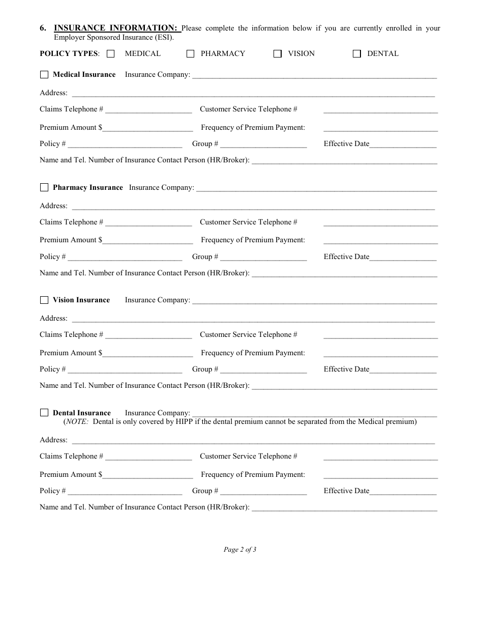 Health Insurance Premium Payment (HIPP) Program Application - New Hampshire, Page 4