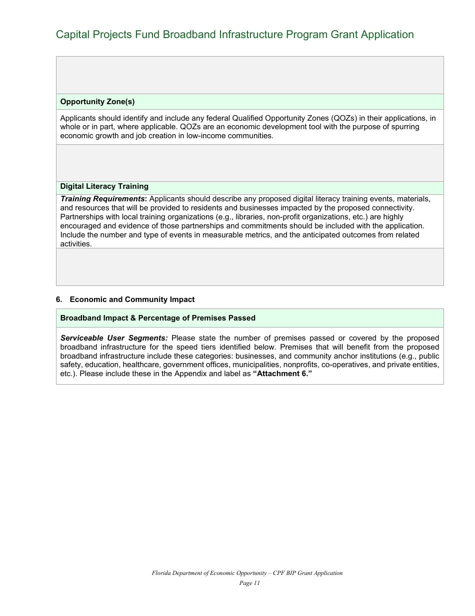 Capital Projects Fund Broadband Infrastructure Program Grant Application - Florida, Page 11