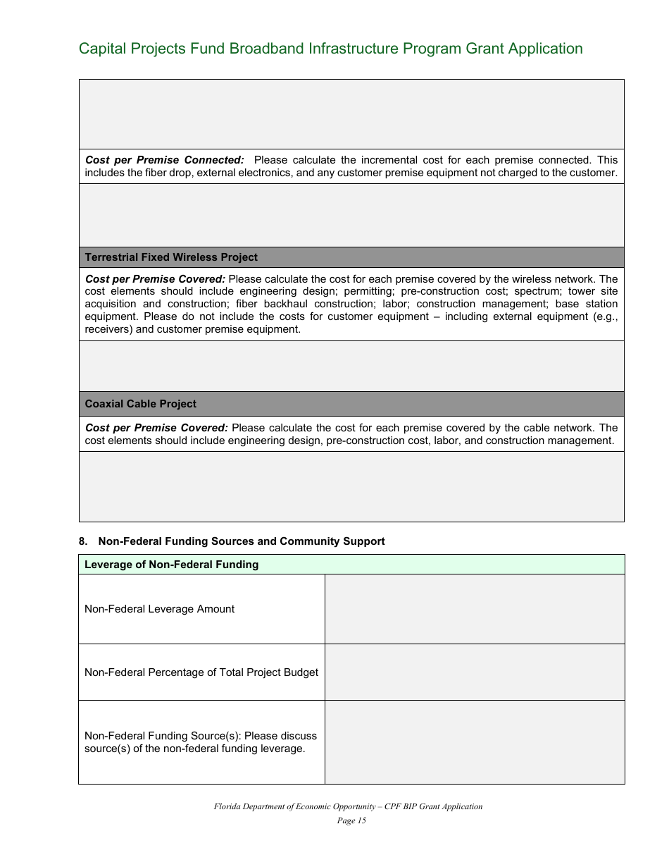 Capital Projects Fund Broadband Infrastructure Program Grant Application - Florida, Page 15