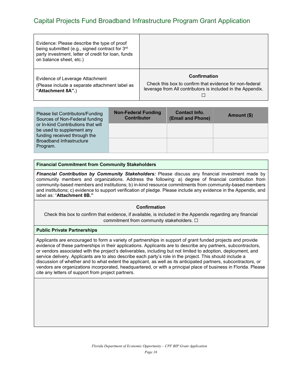 Capital Projects Fund Broadband Infrastructure Program Grant Application - Florida, Page 16