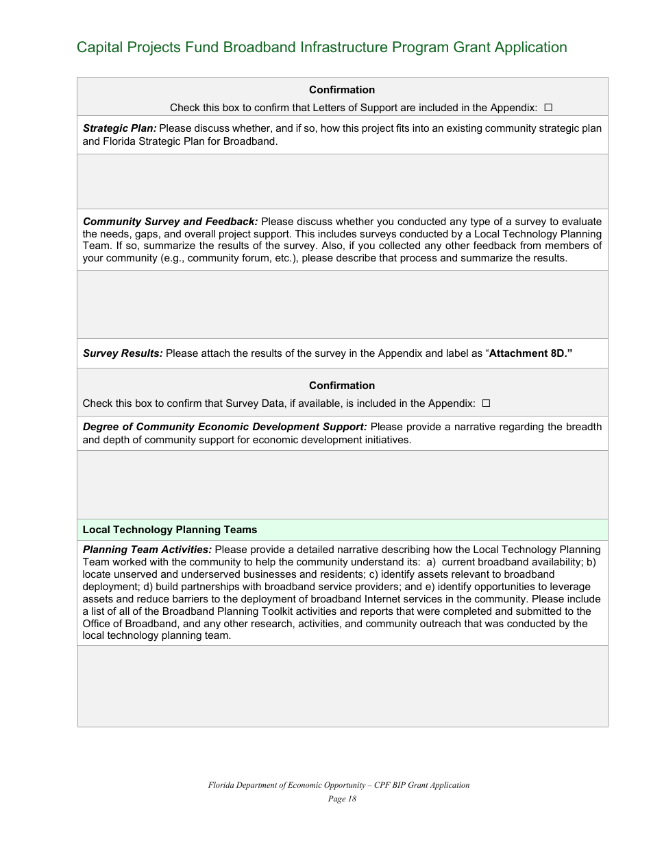 Capital Projects Fund Broadband Infrastructure Program Grant Application - Florida, Page 18