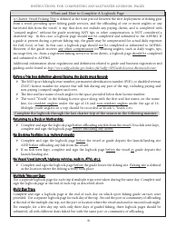Instructions for Saltwater Sport Fishing Charter Trip Logbook Page - Alaska, Page 3
