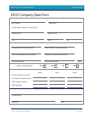 Esco Company Data Form - Energy Program - Washington