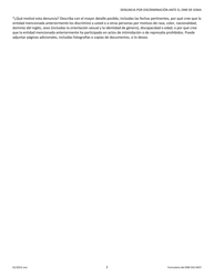 DNR Formulario 542-0437 Denuncia Por Discriminacion (No Empleado) - Iowa (Spanish), Page 2