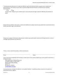 DNR Formulario 542-0437 Denuncia Por Discriminacion (No Empleado) - Iowa (Spanish), Page 3