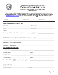 Document preview: Child Custody Mediation Intake Form - County of Yolo, California