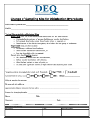 Document preview: Change of Sampling Site for Disinfection Byproducts - Montana