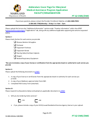 Addendum Cover Page for Maryland Medical Assistance Program Application - Facility/Organization - Pt 62 DMS/Dme - Maryland, Page 2