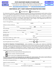 Form SAB20-W Anatomical Gift/Body Donation Registration Form - Maryland, Page 5