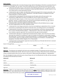 Form SAB20-W Anatomical Gift/Body Donation Registration Form - Maryland, Page 6
