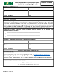 ADEM Form 570 Beneficial Use Annual Reporting Form - Alabama, Page 5