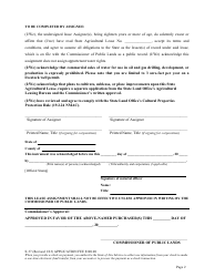 Form S-37 Assignment of Agricultural Lease - New Mexico, Page 3