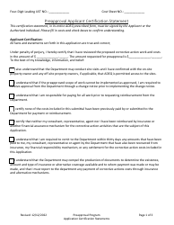Underground Storage Tank (Ust) Preapproval Applicant Certification Statement - Arizona