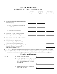 Form 1065 Income Tax Summary Return for Partnerships - City of Big Rapids, Michigan, Page 3